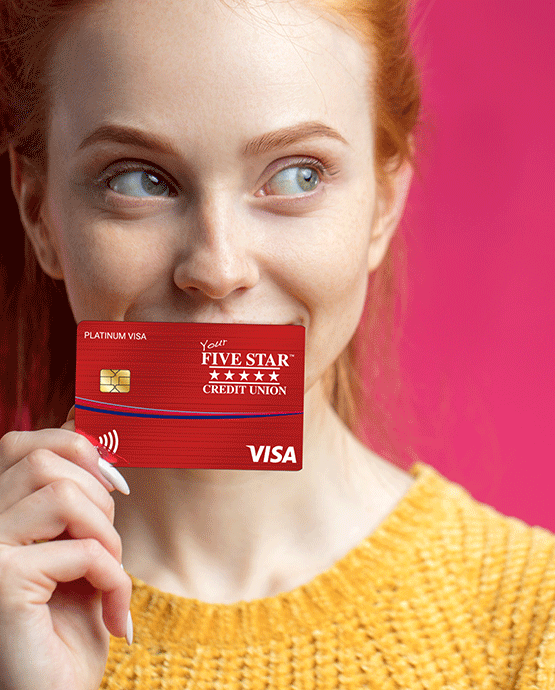 Member holding a Five Star Visa card. 