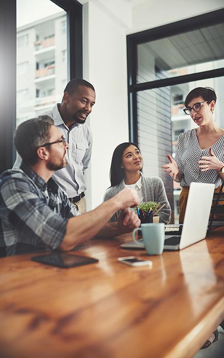 A team working together in an office