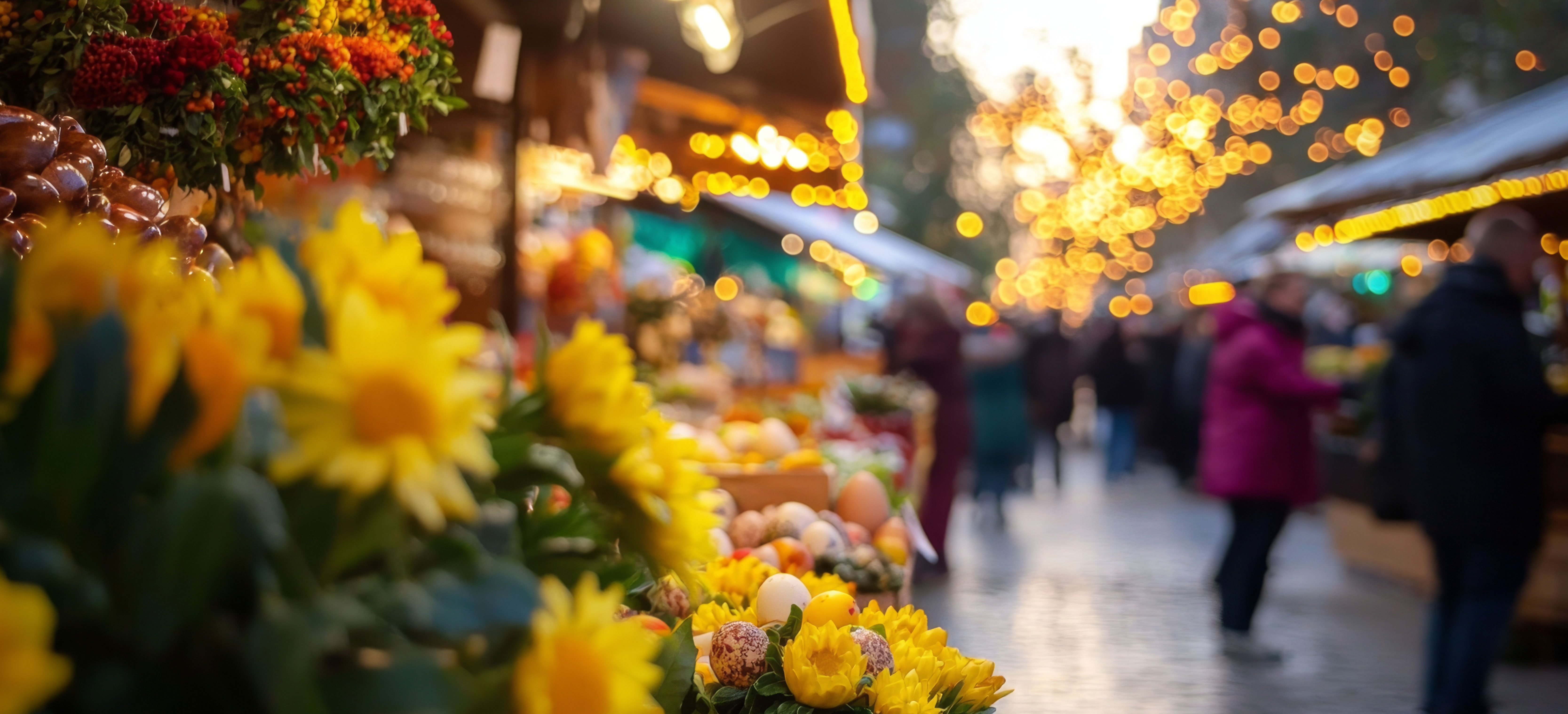 Local market on a street open for business. 